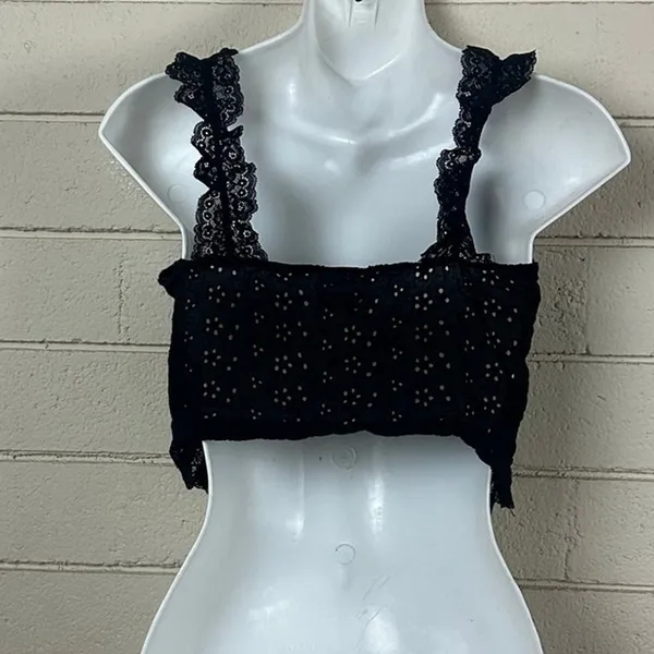 Sky to Moon Black Lace Tank size S - Image 2