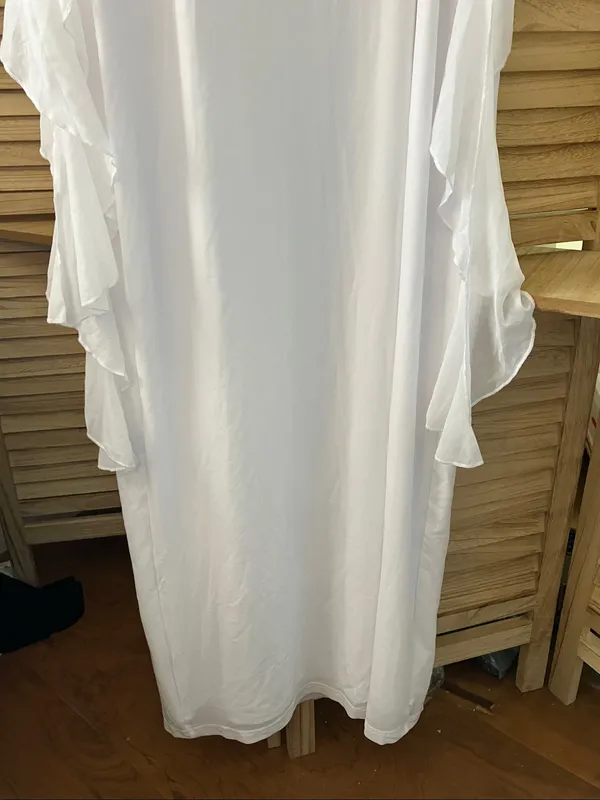 Pretty Garden White Ruffled Sleeveless Maxi Dress Large NWT - Image 16