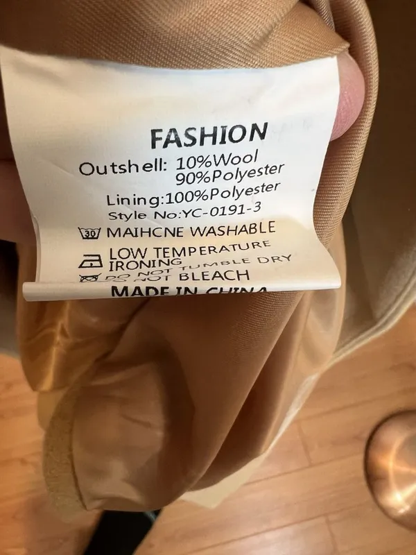 Fashion Women’s Camel Wool Blend Winter Coat Large Long Classic Elegant NWT - Image 10
