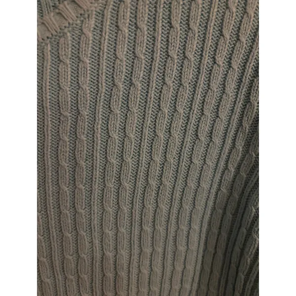 Talbots Womens Light Blue 100% Cotton Cable Knit Crew Neck Sweater‎ Size L - Image 2