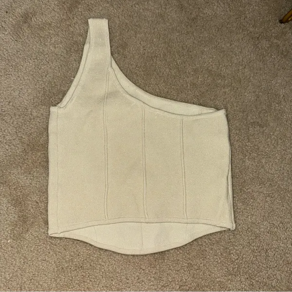 Anthropologie one-shoulder sweater corset top - Image 5