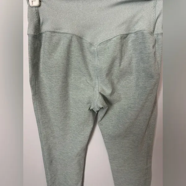 Alo Alosoft Heathered Light Green/Teal Leggings w Jogger Bottom Pants S - Image 6