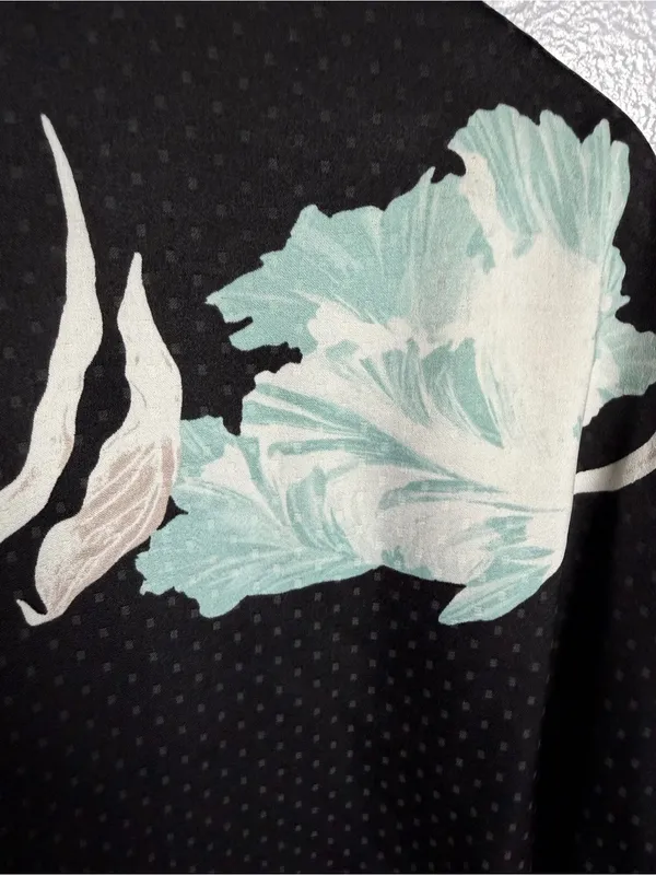1. State Black Floral Open-Front Kimono Blazer with Mint & Cream Accents - Image 8