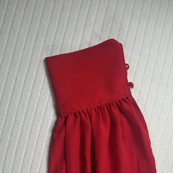 Maurice Beautiful Sexy Red Blouse With Open Long Sleeves Size 1x - Image 6