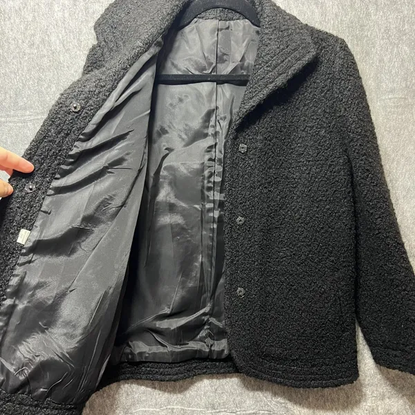 Vintage ILGWU Black Boucle Wool Jacket‎ Union Made Textured Blazer Coat - Image 12