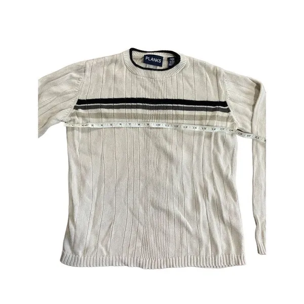 ‎PLANKS cream vintage sweater with stripe XL - Image 2