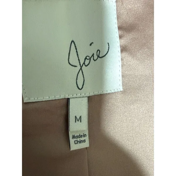 Joie Womens Faux Fur Vest Blush Pink Tan Tiered Sleeveless Jacket Size M - Image 2