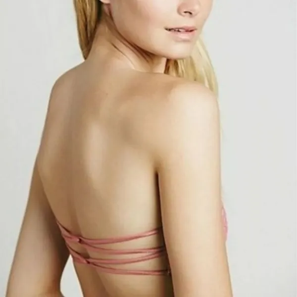 Intimately Free People Essential Lace Bandeau Size Small Peony Pink Mauve New - Image 5