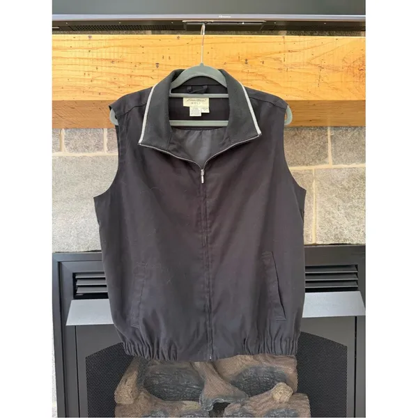 Vintage Eddie Bauer Golf Black Full Zip Vest Women’s Small - Image 4