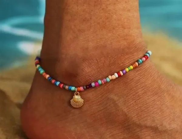 1pc Boho Gold Shell Beaded Anklet Beach Adjustable Bracelet Women Jewellery HP - Image 2