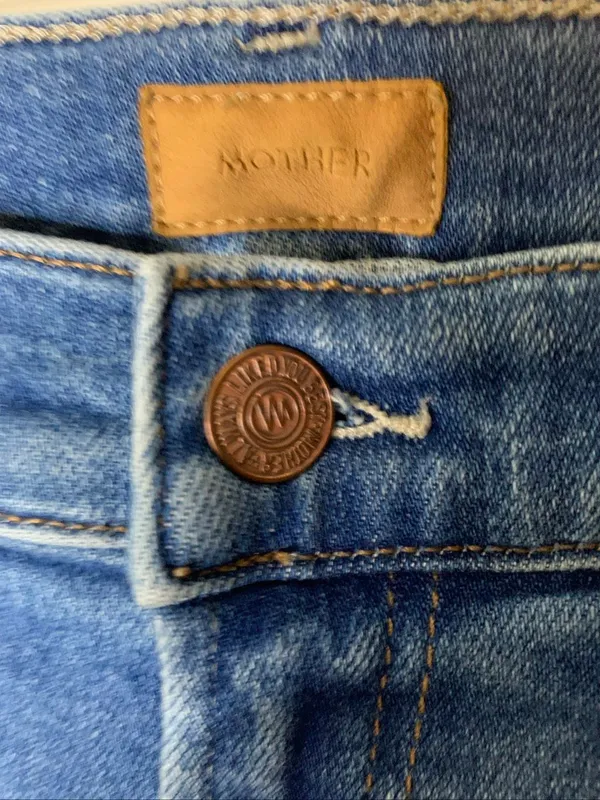 Mother The Hustler Ankle Fray Layover wide leg jeans women's size 26 - Image 3