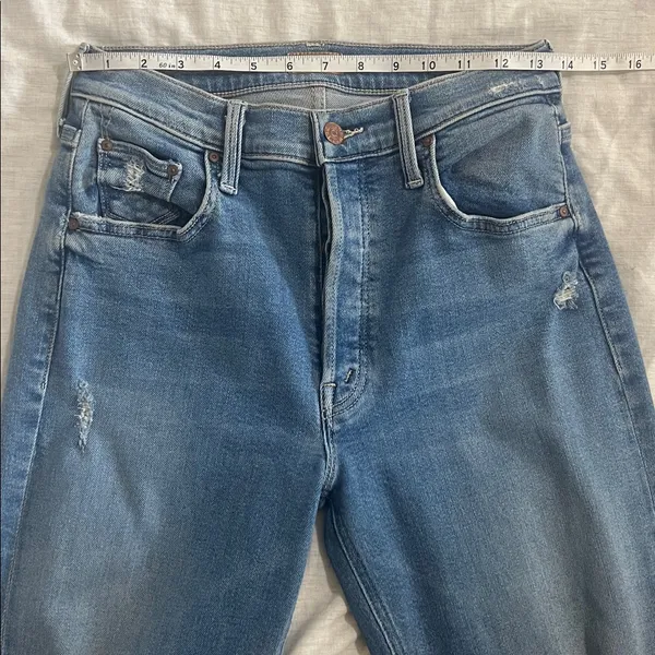 MOTHER The Tripper Ankle Fray Straight Leg Distressed Button Fly‎ Sz 27 - Image 9