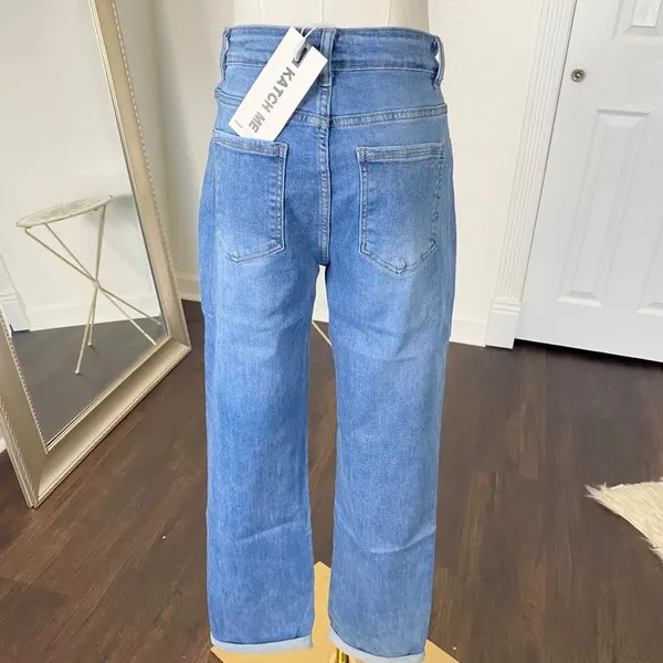 NWT Katch Me Womens Mid Rise Tapered Denim Jeans Size M / US 8 / UK 10 - Image 3