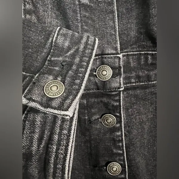 Free People We The Free CRVY Scandalous‎ Black Denim Coverall Jumpsuit Size 12 - Image 9