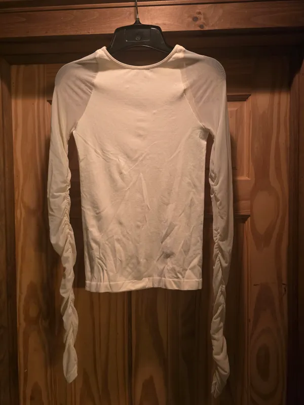 Free People Slim Long-Sleeve Crewneck Top — White S - Image 3