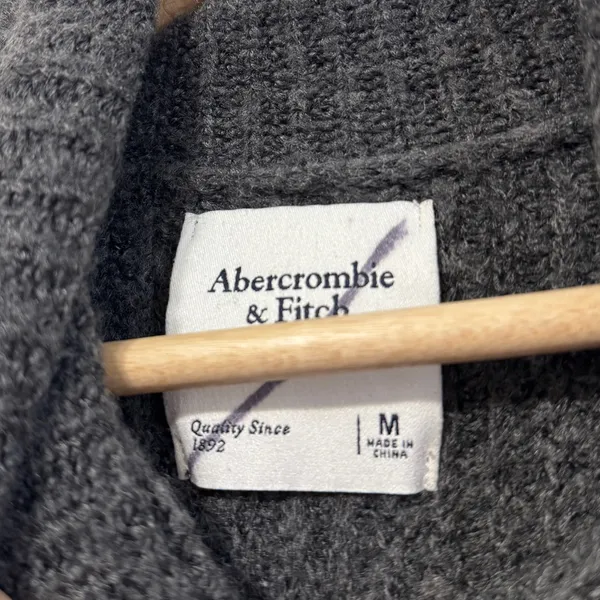 Abercrombie & Fitch Knit Turtleneck Sweater Dress Gray Size Medium - Image 2