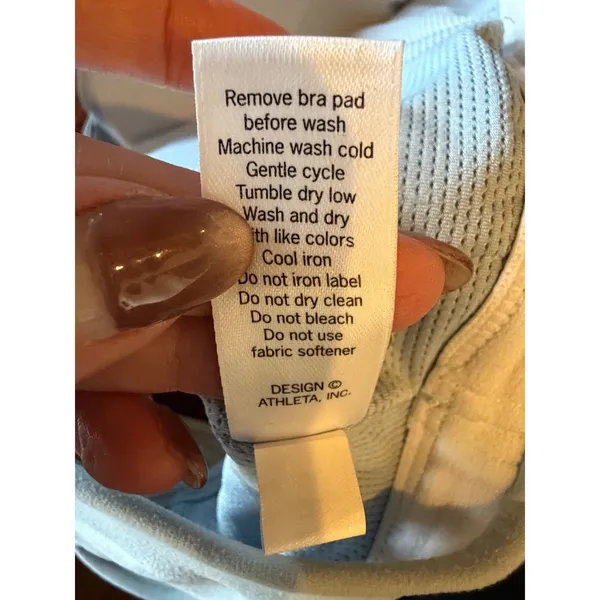 Athleta Sports Bra Women Small Blue Strappy Lattice Back Yoga Running Athleisure - Image 13