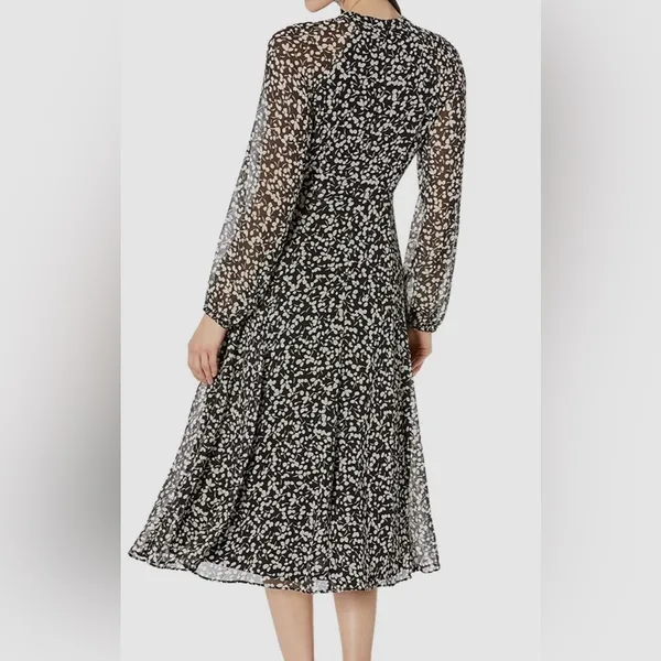 Tommy Hilfiger Women's Black Floral-Print A-Line Dress Size 14 - Image 3