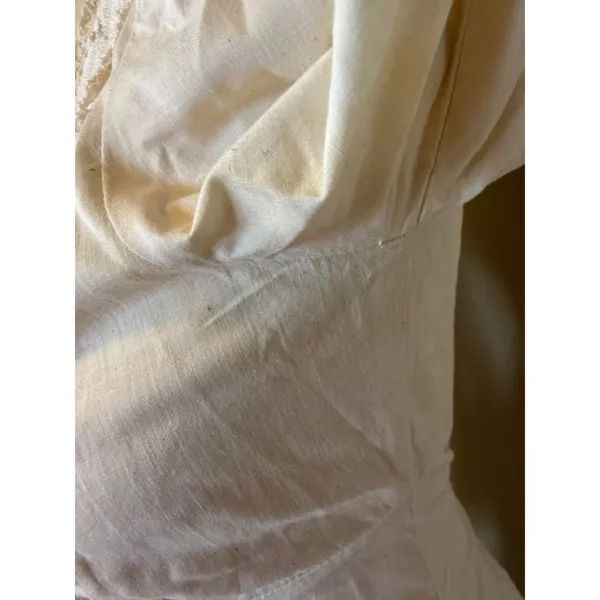 Vintage 70s Prairie Maxi Dress Lace Cottagecore Boho Off White Gunne Sax‎ Style - Image 5
