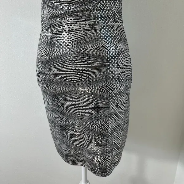 American Vintage Vintage Y2K Misdemeanor Sequin Halter Mini‎ Dress Clubbing Womens Size Small - Image 3
