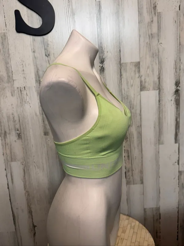 Under Armour Lime Green Seamless Strappy Back Sports Bra Womens Size Small Padde - Image 2