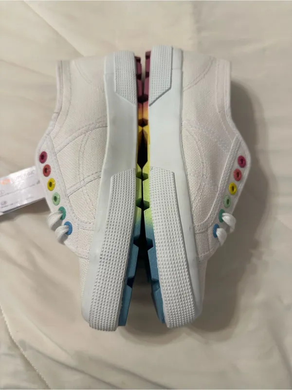 Superga Tank Multi Color Canvas Sneakers with Rainbow Eyelets - NWT - Size 8 - Image 7