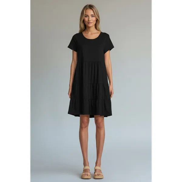 Time and Tru Womens Dress Size M Black Tiere Cotton Minimalist Whimsigoth - Image 6