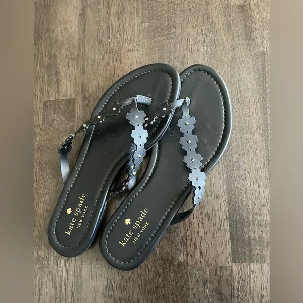 Kate Spade New York leather sandals size 8 black studded‎ - Image 5