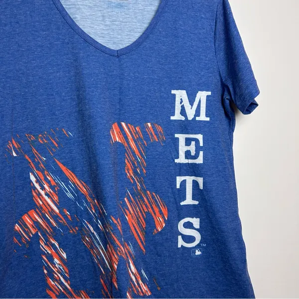 MLB|New York Mets Women's V-Neck T-Shirt sz L - Image 5