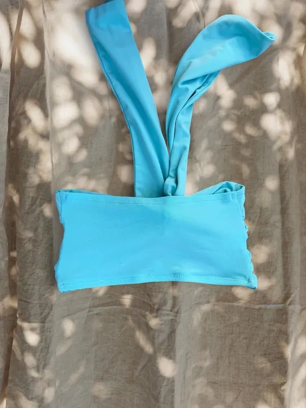 Aquamarine Bandeau Tie Top - Image 2