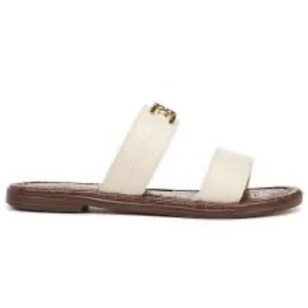 Sam Edelman Women's Gilles Flat‎ Sandal Ivory Leather Size 7.5 Slide! - Image 2
