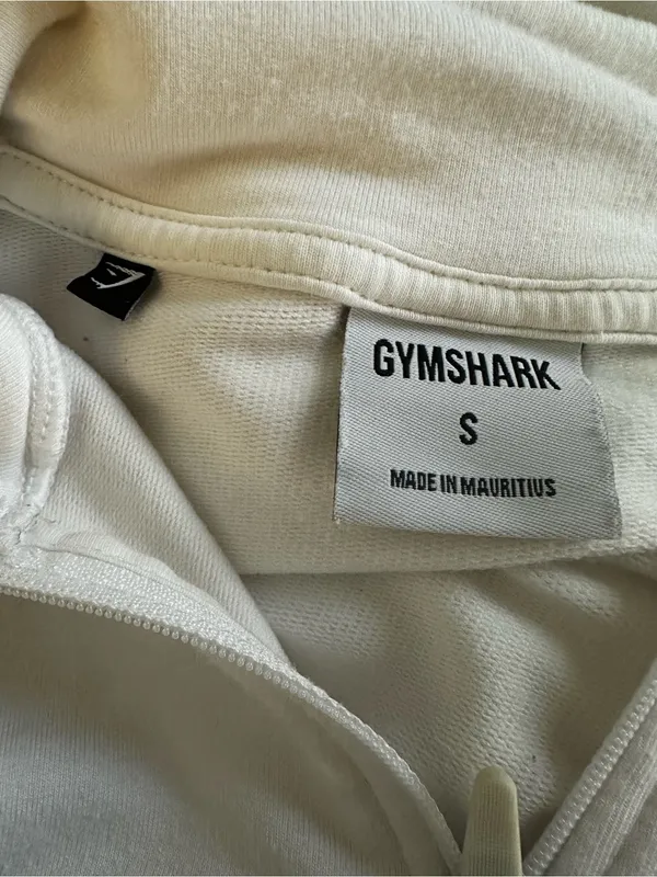 Gymshark Ivory Cream Cropped Quarter Zip Sweatshirt Pullover Athleisure Travel - Image 7