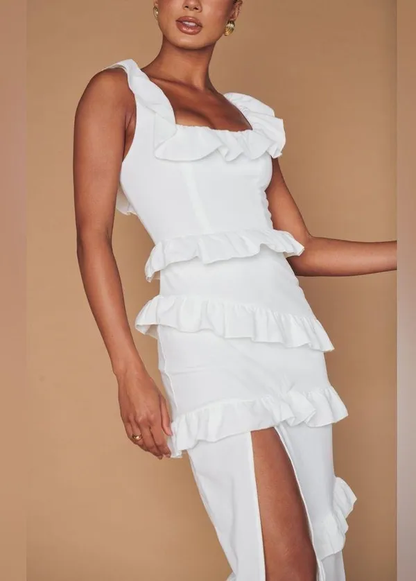 SHOW ME YOUR MUMU Greta Dress In White Stretch - Image 3