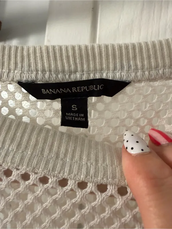 Banana Republic Cream Open-Knit Scoop Neck Sweater - Image 2