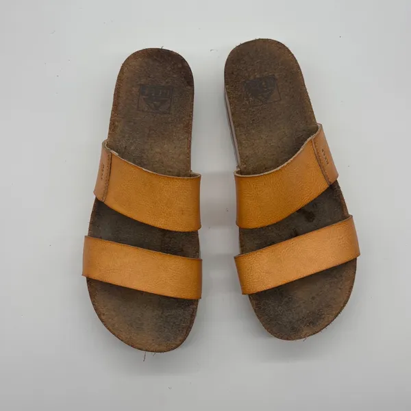 Reef Cushion Vista Hi Tan Platform Sandals Womens 8 Double Strap Slides - Image 2
