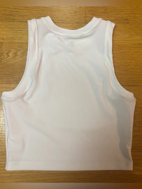 Albion Fit High Neck Ribbed Cropped Gorpcore Outdoor Preppy Athletic Tank Top M - Image 5