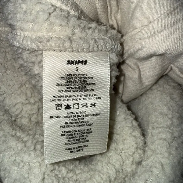SKIMS Teddy Joggers Women Small‎ Bone White Good Fleece Loungewear Sweatpants - Image 4