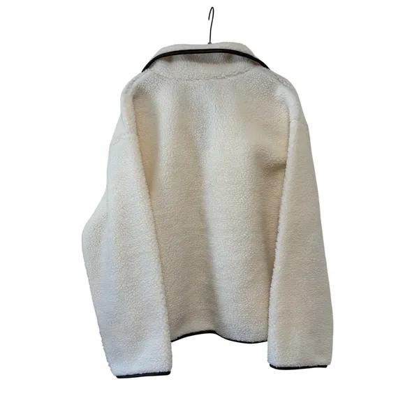 H&M Divided Teddy Fleece Pullover Medium Ivory Sherpa 1/4 Zip Cozy Jacket - Image 7