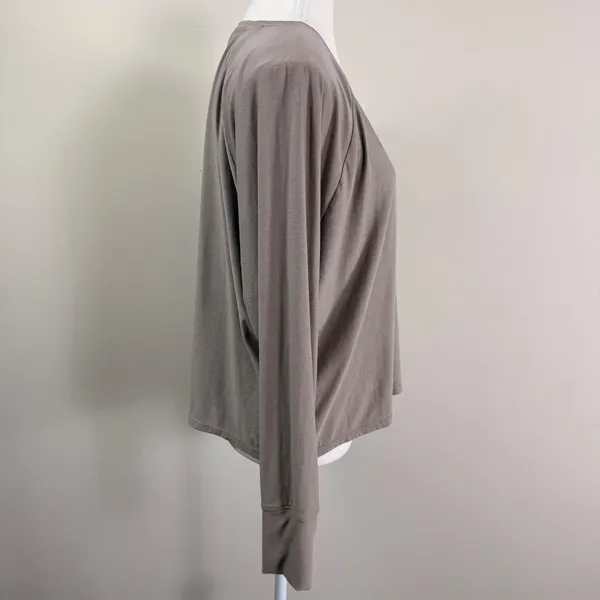 Beyond Yoga Spacedye Womens Taupe Crewneck Long Sleeve Top Relaxed Fit XL - Image 2