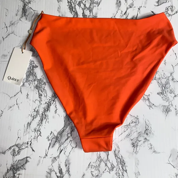 NWT Quince Sunset Orange Italian High-Rise High-Leg Bikini Bottoms Size Medium - Image 7
