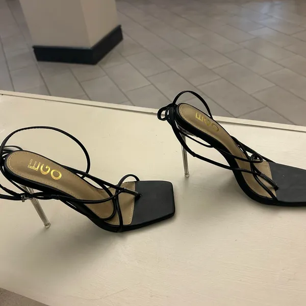 EGO Black Strappy Women's Heels size 5 - Image 2