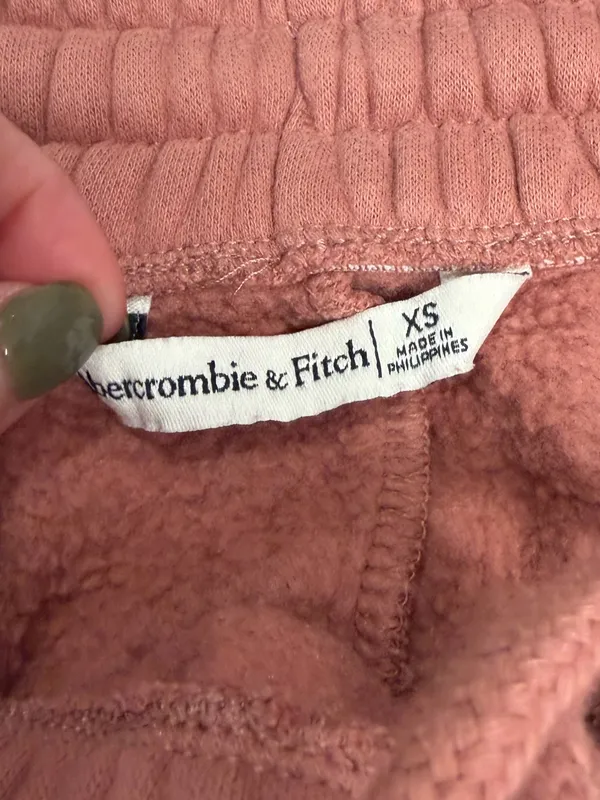Abercrombie & Fitch Fleece High Rise Sweat Shorts Rose XS - Image 2