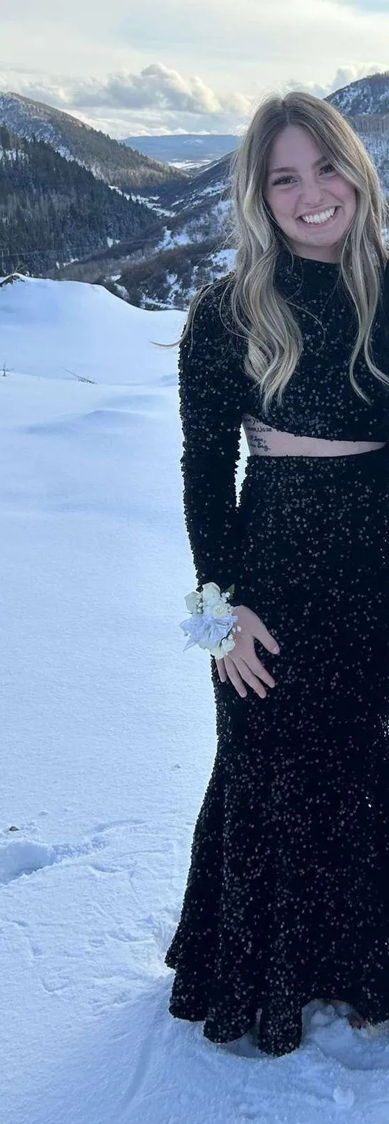 Black Sequin Prom Dress Size XS - Image 2
