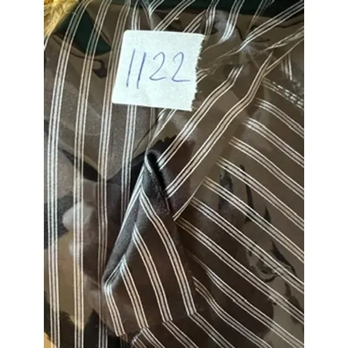 Wm Med Adonna Pajama Set Black White Striped Satin Button‎ Down Sleepwear Retro - Image 6
