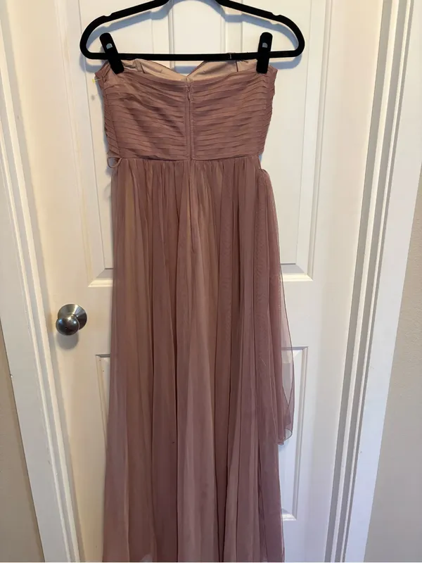 Birdy Grey Mauve tulle Maxi Dress wedding prom party small - Image 3
