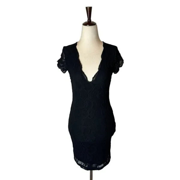 Nightcap Victorian Dress Women XS Black V‎ Neck Short Sleeve Lace Whimsigoth - Image 2