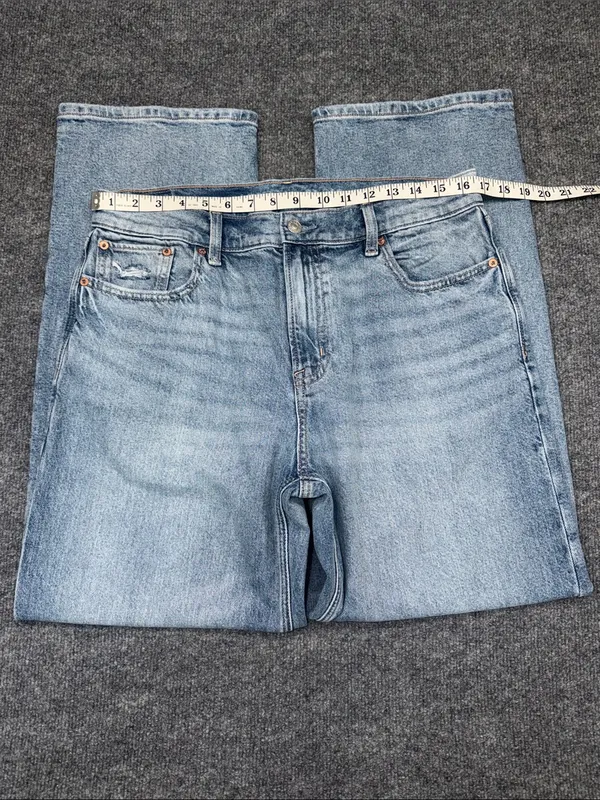 American Eagle Outfitters Ex-Boyfriend Light Wash Straight Jeans - Blue - Image 6