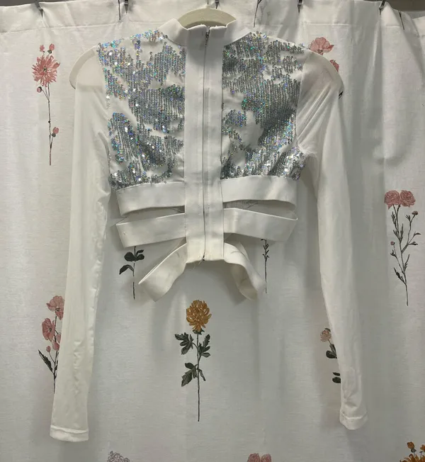 iHeartRaves Silver Sequin Long Sleeve - Image 2