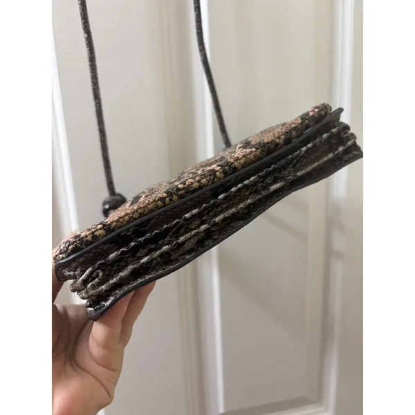 Zara Purse Womens Handbag Animal Print Shoulder Bag Brown Bronze Rectangular - Image 4