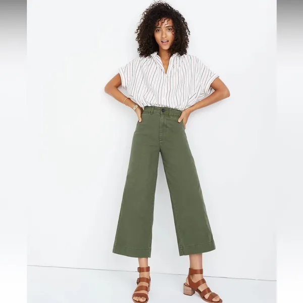 Madewell Slim Emmett Wide Leg‎ Crop Jeans Peach Size 30 Women's - Image 4